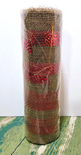 Red Brown Ribbon Mesh Wreath Making Christmas Decorative 9.84 in. x 25 ft.