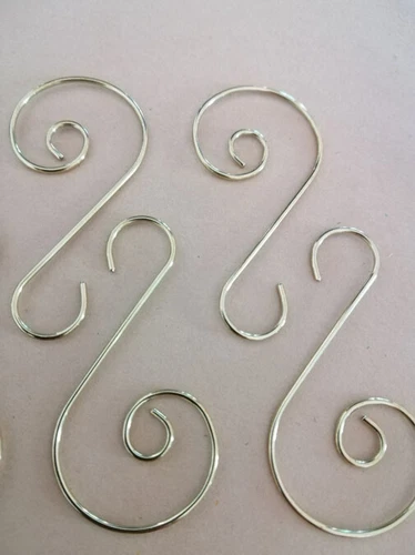 40Pcs 25*50mm Gold S Swirl Wire Christmas Tree Ornament Hook or Hanger - Picture 4 of 5