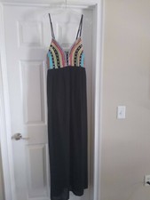 Maxi Vestido Chole & Oliver Wish you Were Here Sin Mangas Forrado Estilo Boho Mediano