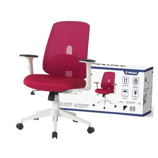 Palette Ergonomic Mesh Office Chair, Breathable Office Computer Desk Burgundy
