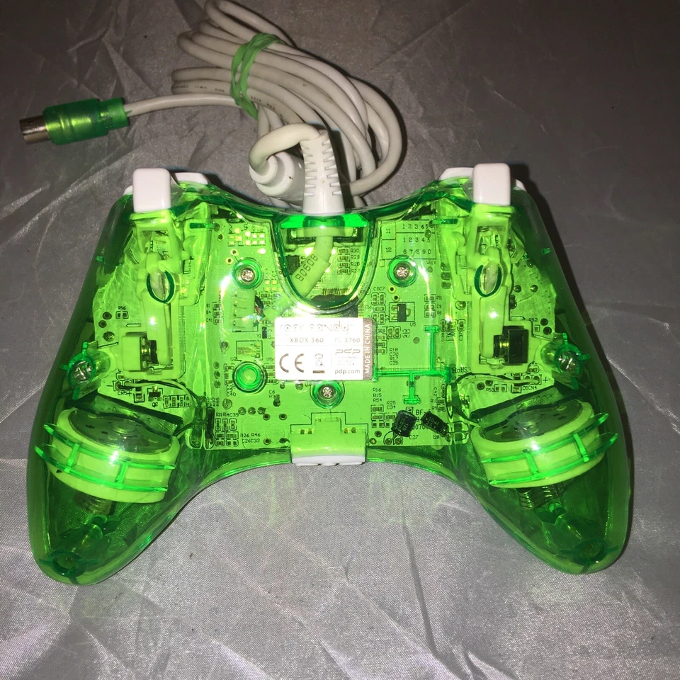 Rock Candy Xbox 360 Controller Green wired PL-3760 gaming colorful paddle video - Image 2 of 3