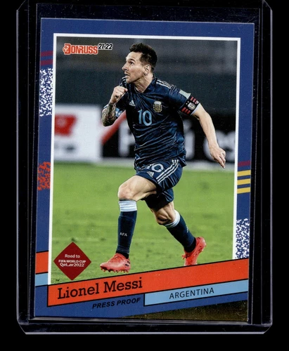 2021-22 Panini Donruss Road to Qatar 91 Tribute Press Proof #10 Lionel Messi