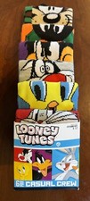 Looney Tunes Bugs Bunny Unisex's 6 Pair Casual CREW SOCKS Fits Shoes Size 8-12