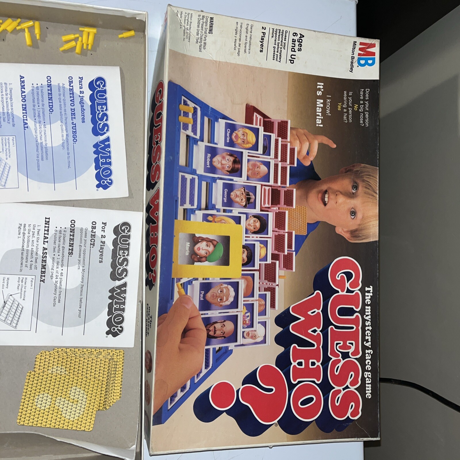 Guess Who Mystery Face Board Game Vintage Milton Bradley (1991) Complete