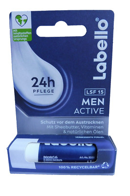 Labello Men Active Lippenpflegestift 24h Pflege 4,8 g LSF 15- verbesserte Formel