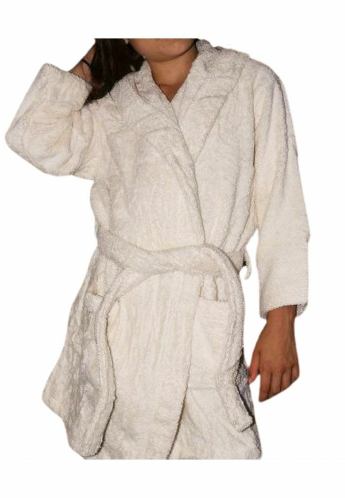 Peignoir en coton bio enfant après-bain ado 14 ans naturel