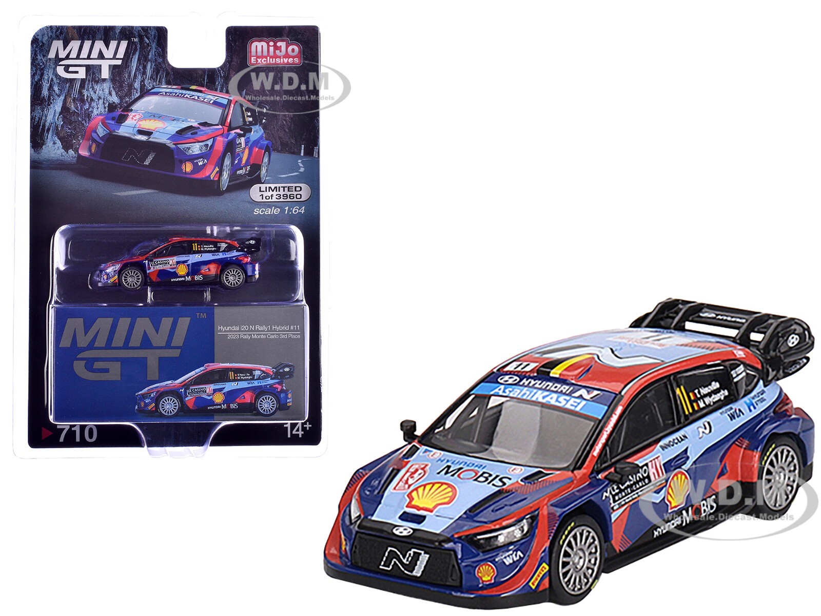 HYUNDAI I20 N RALLY1 HYBRID #11 3-Е РАЛЛИ МОНТЕ-КАРЛО 2023 1/64 MINI GT MGT00710