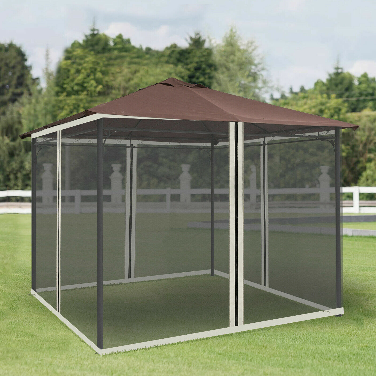 Replacement Mosquito Netting for10'x10' Gazebo Black Screen Canopy Mesh Walls
