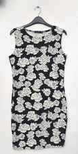 Boohoo Size 12 Black White Floral Rose Print Mini Dress