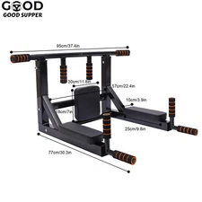 Chin Up Bar Power Pull Up Wall Mounted Home Gym Fitness Dip Station Equipment