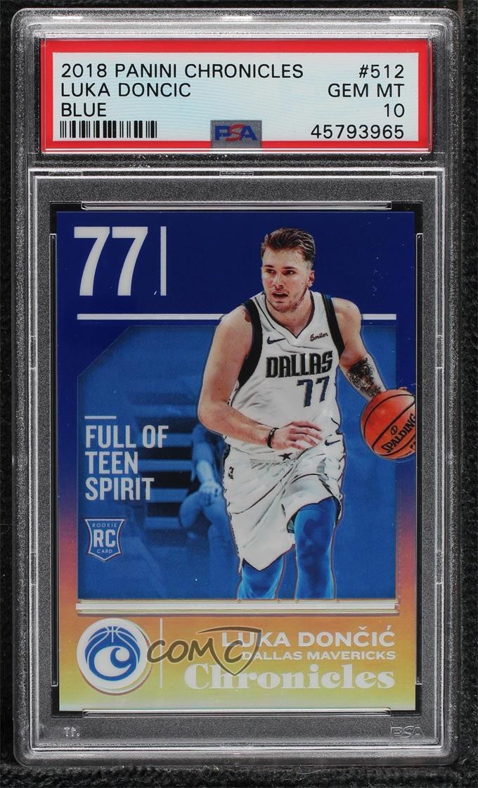 2018-19 Panini Chronicles Rookies Blue 19/99 Luka Doncic PSA 10 GEM MT Rookie RC