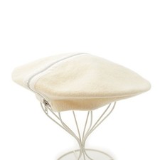 COMME des GARCONS 92Stainless Steel Wool felt Center Zip Silver Metal beret ...