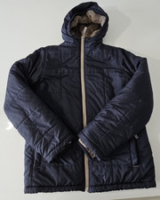 Boys Winter Puffer Coat Jacket Lands End Blue Hooded Size Large 14-16