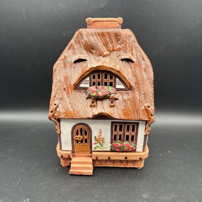 Maribor Lithuanian Pottery Tea Light Incense Oil Burner Clay House Cottage