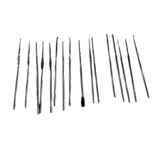 Assortment of 16 Vintage Metal Boye Crochet Hooks Silver Tone Crafting Sewing