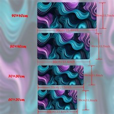 40 90cm Colorful Wave Print Gaming Mouse Pad Desk Mat - Non-Slip Rubber Base,