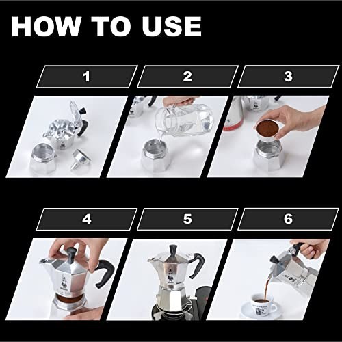 Bialetti Moka Express Iconic Italian Stovetop Espresso Maker - 6 Espresso Cups