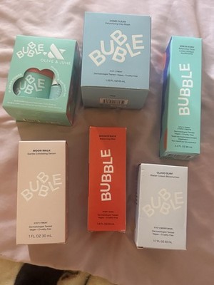 Bubble Skin Care Set Toner Mist Serum Clay Mask Water Cream Moisturizer