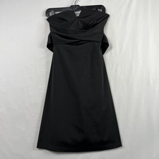 White House Black Market Dress Women's Sz 0 Black Strapless Pleated Cocktail