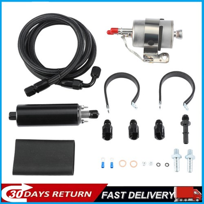 #ad 255LPH Inline For Chevy LS Fuel Filter Regulator 58PSI amp; Inline Fuel Pump Kit $53.99