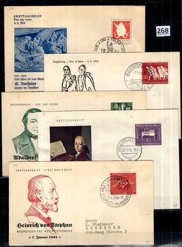 @ GERMANY 1955 - 5 FDC