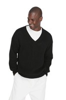 Trendyol Herren Oversize V-Ausschnitt Sweatshirt Schwarz