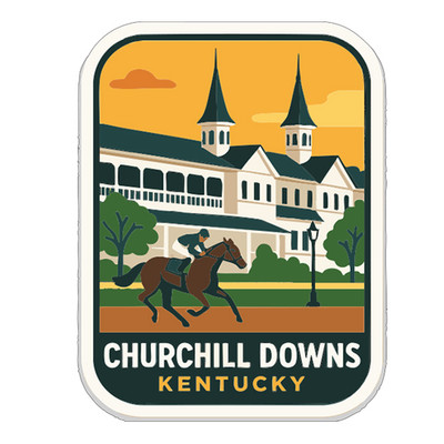 Churchill Downs Kentucky Sticker Decal Vinyl Die-Cut Symbolic Landmark Design