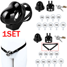 1SET Male Chastity Cage device Head Breathable Chastity Lock ABS Stainless Steel