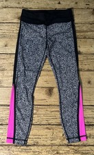 Lululemon Women  s Size 4 Static Wht/Blk Raspberry Glo Pace Tight EUC