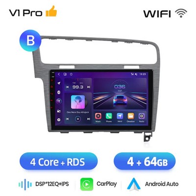 JUNSUN AUTORADIO Golf 7 GPS ANDROID 4GB+64 WLAN CARPLAY Android Auto DSP Grau