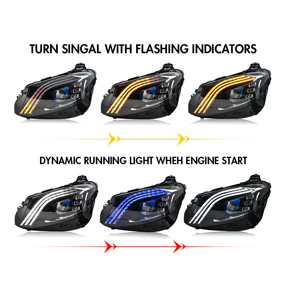 Full LED Headlights For Mercedes-Benz E-Class W213 2016-2021 Upgrade Assembly