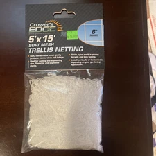 Grower's Edge Soft Mesh Trellis Netting 5'x15' w/6" - 5 ft by 15' 6 inch square