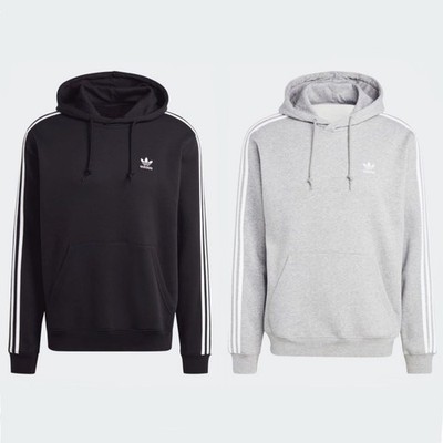 adidas Originals 3 Stripe Fleece Hoodie Black IM2088 Grey IL2496