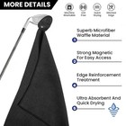 Magnetic Golf Microfiber Towel, Stick It To Golf Cart Or Clubs 16" X 24" Black — photo 3