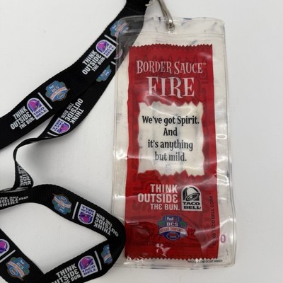 Taco Bell Fire Hot Sauce Packet Lanyard Promotional Item 2009 Very Rare USED