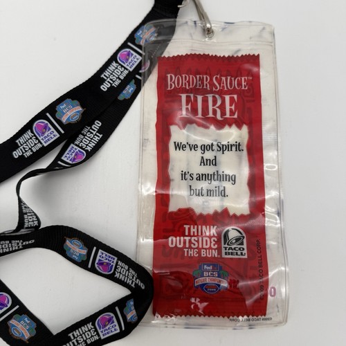 Taco Bell Fire Hot Sauce Packet Lanyard Promotional Item 2009 Very Rare USED