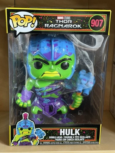 Funko Pop Marvel Thor Ragnarok Hulk Black Light Jumbo 10” #907 DAMAGED BOX