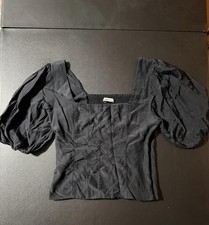 Abercrombie  Fitch Black Puff Sleeve Corset Top Women  s Size Small