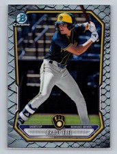 2026 Bowman Chrome BCP-142 Brady Ebel Reptilian Refractor Milwaukee Brewers Card