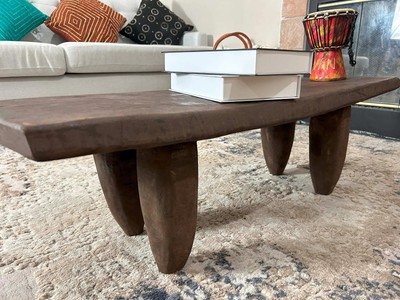 Senufo Bench Coffee Table, African Vintage Senufo Authentic Bench