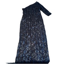 Adrianna Papell Women’s Sequin One Shoulder Dress Blue Size 12