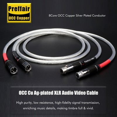 Preffair HIFI XLR Audio Cable 8-Core OCC Copper Silver Plating