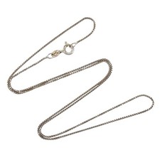 Vintage Italy Sterling Silver 925 Box Chain Necklace 18.5"