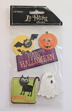 Happy Halloween Bats Pumpkin Ghost Black Cat Scrapbooking Stickers By La Petites