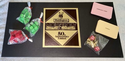 Vintage Waddingtons Monopoly Brettspiel 50th Anniversary Edition 1985 - Ersatzteile.
