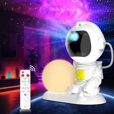 Roboter Astronaut Sternenhimmel Projektor LED Galaxy Nebula Nachtlicht Lampe DE