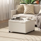 HOMCOM Fabric Tufted Storage Ottoman w/Flip Top Seat Lid and Metal Hinge