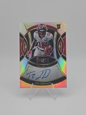 2025 PANINI SELECT AUTO TEZ JOHNSON ROOKIE CARD RC SILVER PRIZM TAMPA BAY BUCS 