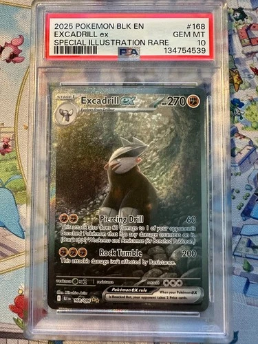PSA 10 Pokémon TCG  Excadrill ex  168/086 SIR Black Bolt English