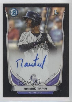 2014 Bowman Prospect Chrome Black Refractor 11/99 Raimel Tapia #BCAP-RT Auto 0m0